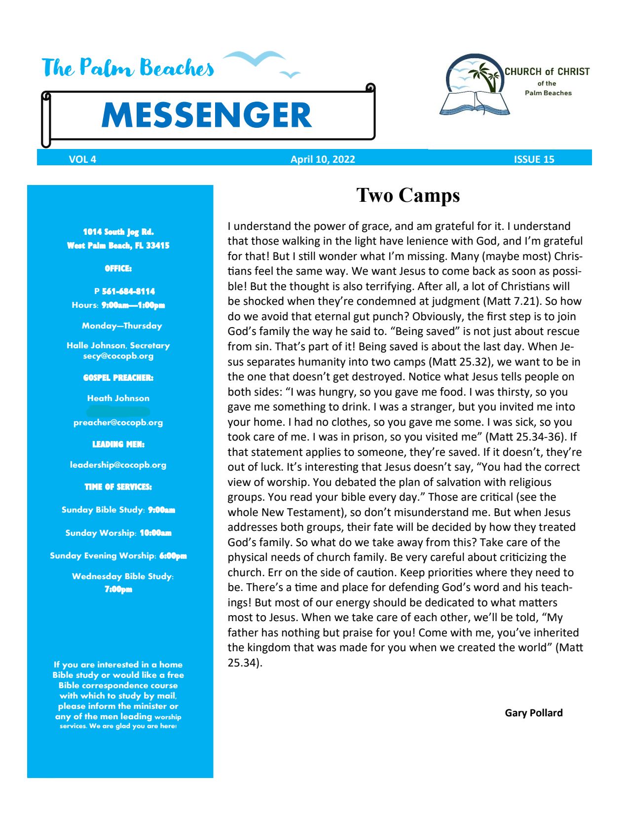 Featured image for “April 10, 2022 Cocopb Bulletin”