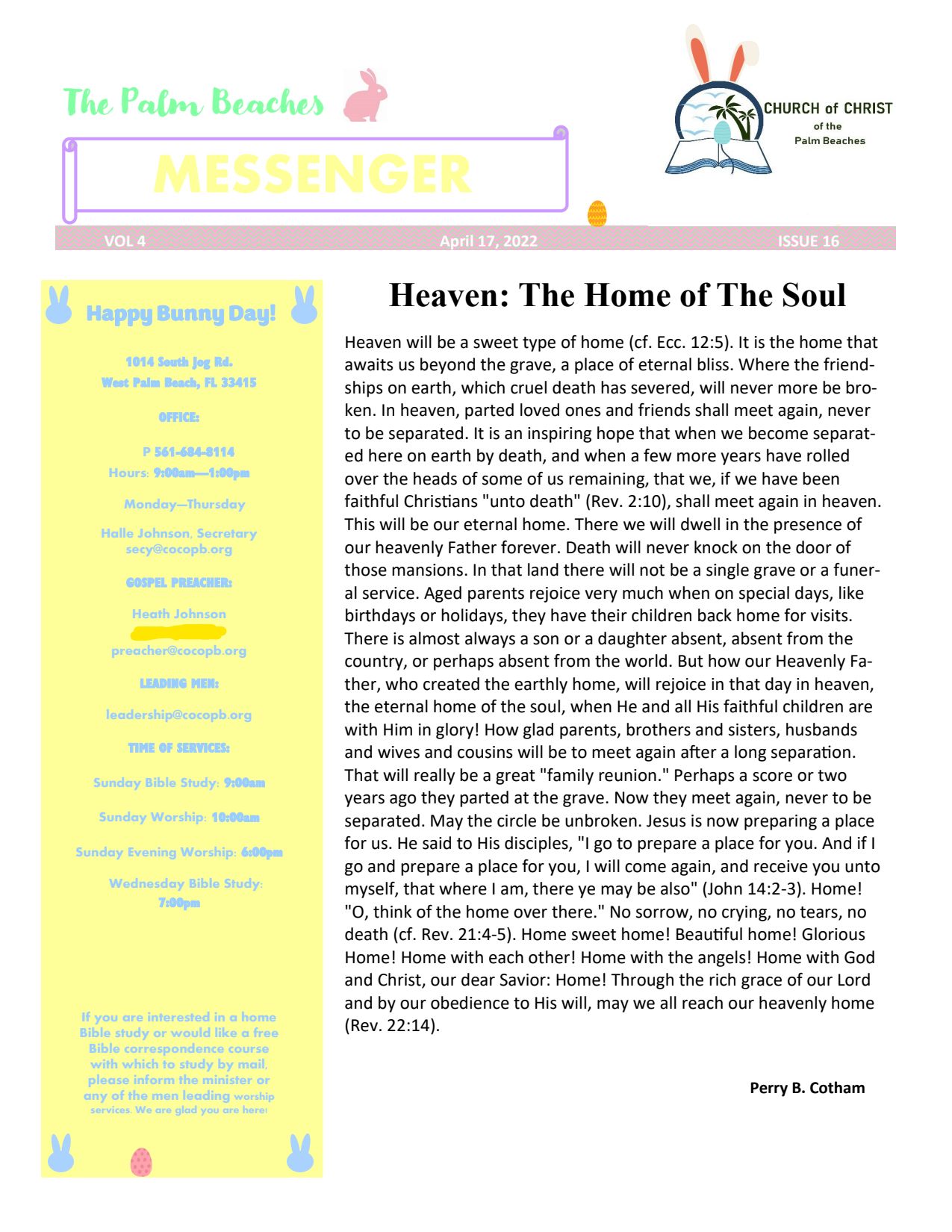 Featured image for “April 17, 2022 Cocopb Bulletin”